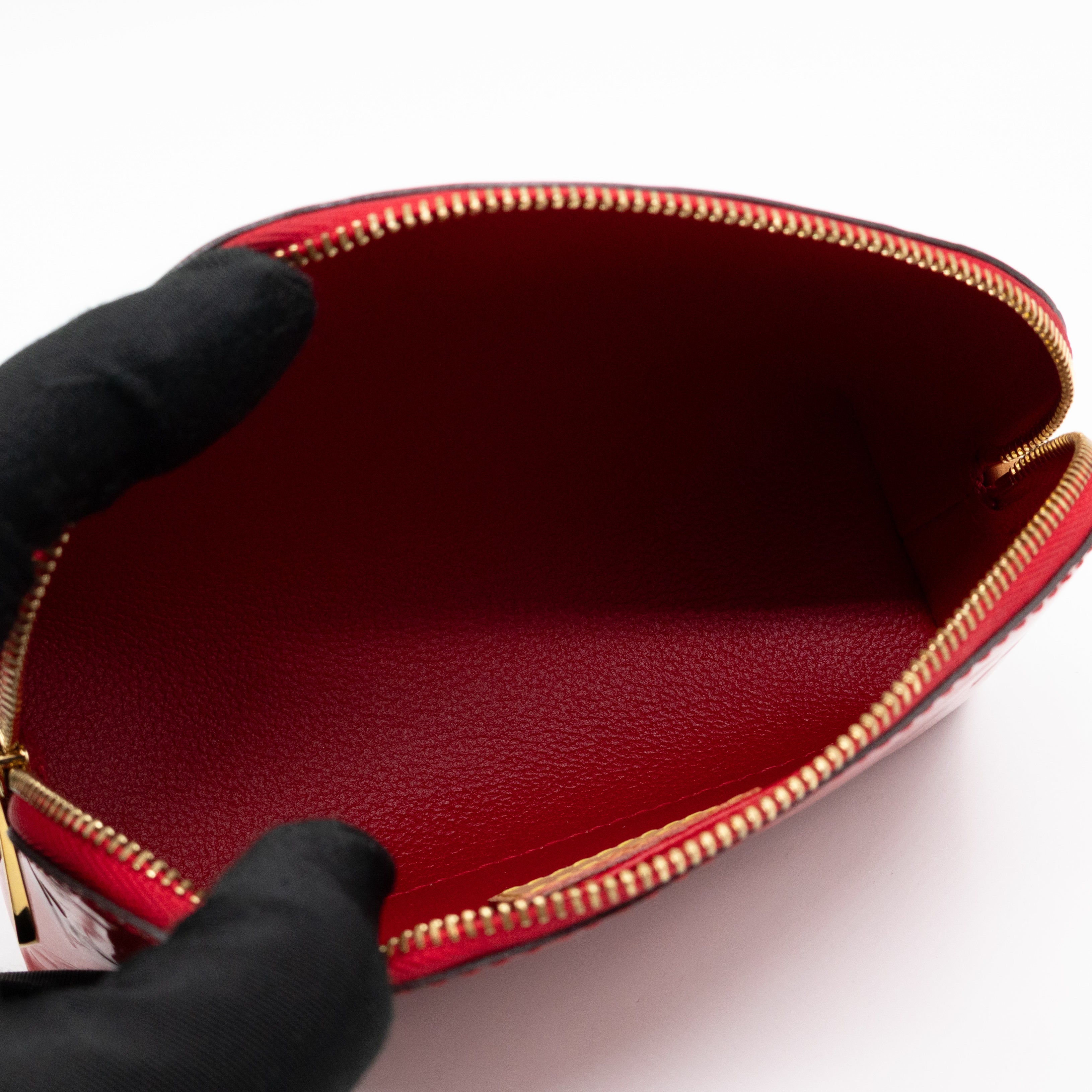 Cosmetic Pouch PM Red Vernis Leather