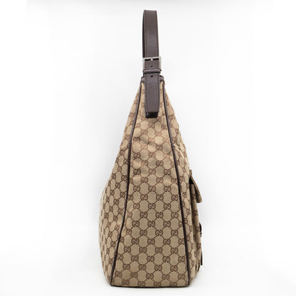 Double Pocket Hobo Bag GG Supreme Canvas