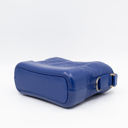 Gabrielle Hobo Small with Logo Handle Dark Blue Leather
