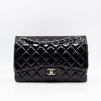 Classic Double Flap Jumbo Black Patent Leather