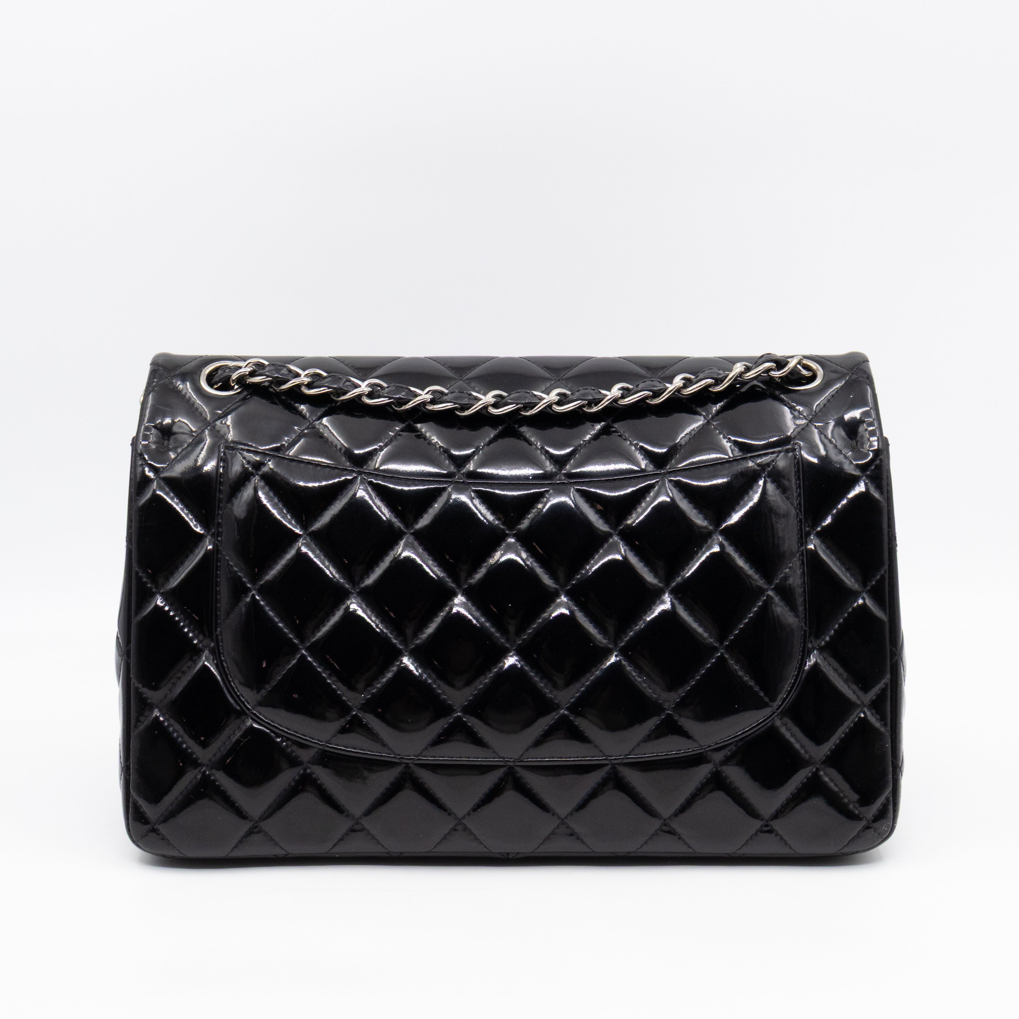 Classic Double Flap Jumbo Black Patent Leather