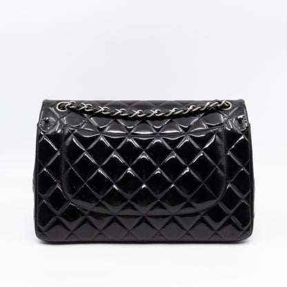 Classic Double Flap Jumbo Black Patent Leather