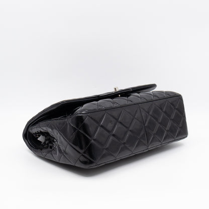 Classic Double Flap Jumbo Black Patent Leather