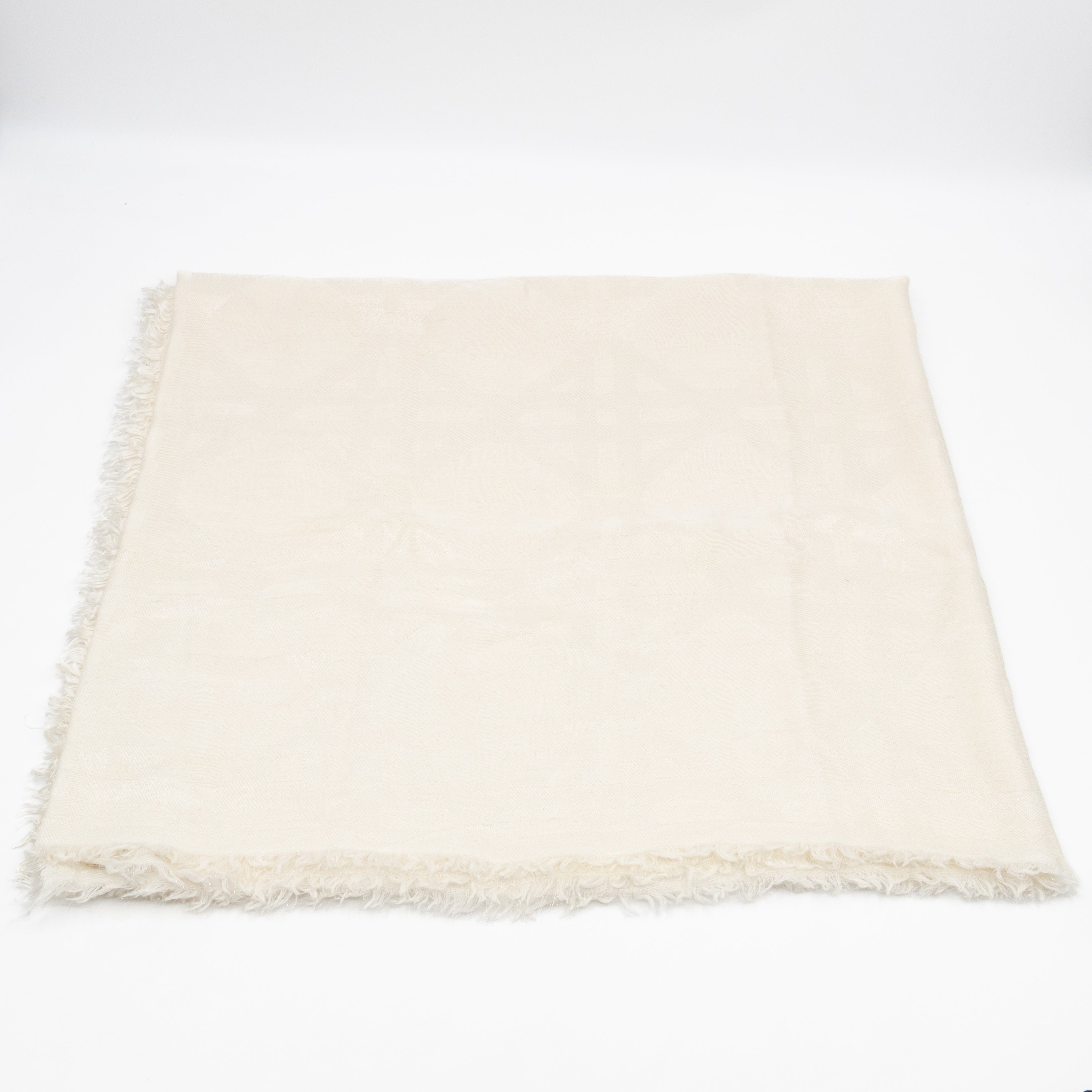 Cannage Scarf Silk Wool White