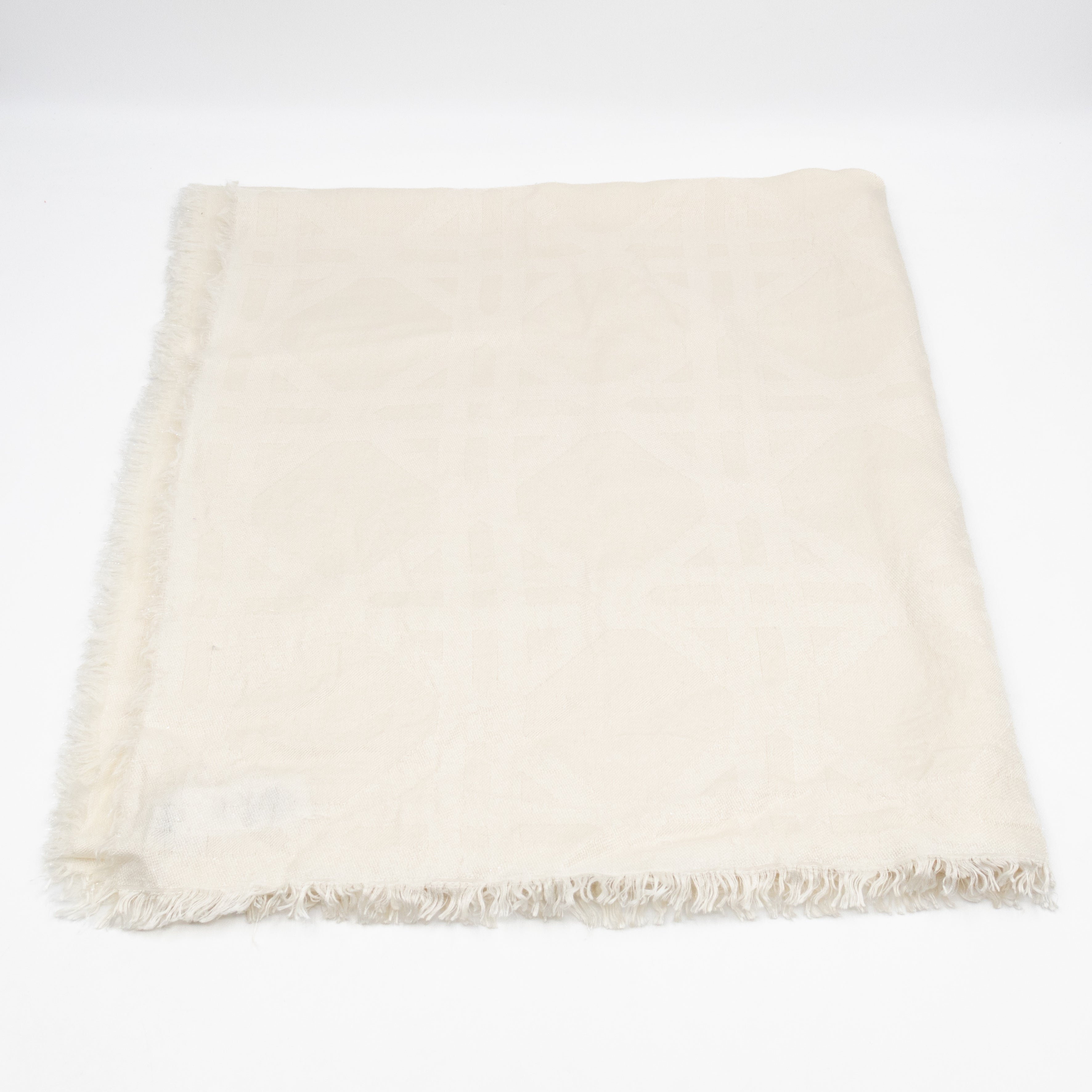 Cannage Scarf Silk Wool White
