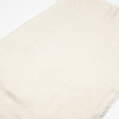 Cannage Scarf Silk Wool White