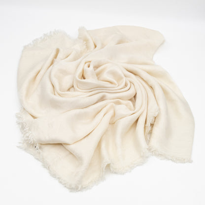 Cannage Scarf Silk Wool White