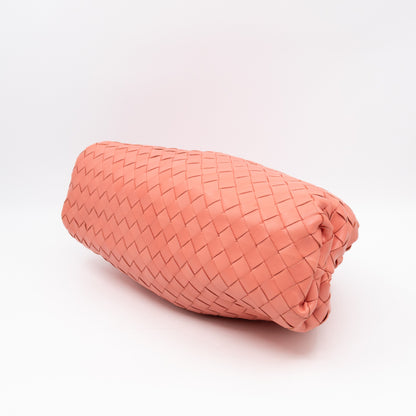 Pouch Clutch Pelle Rosa Intrecciato Leather