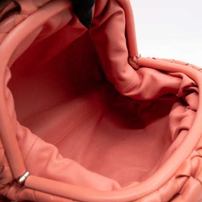 Pouch Clutch Pelle Rosa Intrecciato Leather