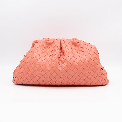 Pouch Clutch Pelle Rosa Intrecciato Leather