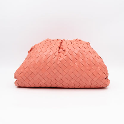 Pouch Clutch Pelle Rosa Intrecciato Leather