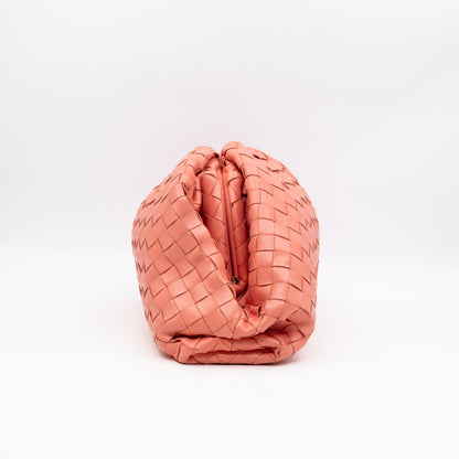 Pouch Clutch Pelle Rosa Intrecciato Leather