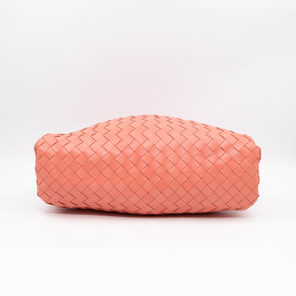 Pouch Clutch Pelle Rosa Intrecciato Leather