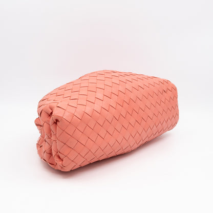 Pouch Clutch Pelle Rosa Intrecciato Leather