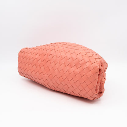 Pouch Clutch Pelle Rosa Intrecciato Leather