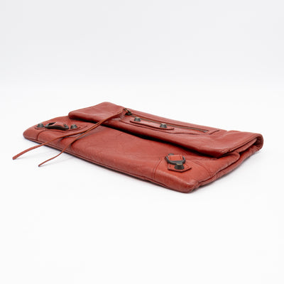 Envelope Clutch Orange Leather