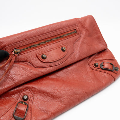 Envelope Clutch Orange Leather