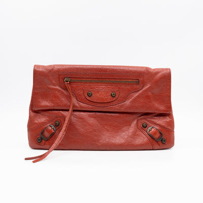 Envelope Clutch Orange Leather