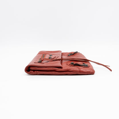 Envelope Clutch Orange Leather
