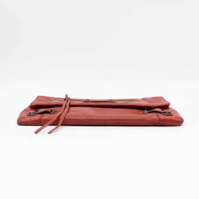 Envelope Clutch Orange Leather
