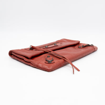 Envelope Clutch Orange Leather