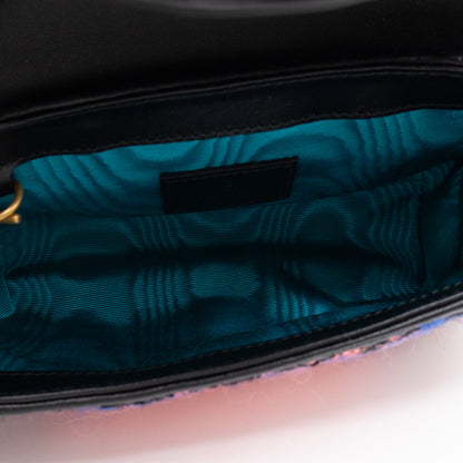 GG Marmont Super Mini Flap Bag Pink Tweed