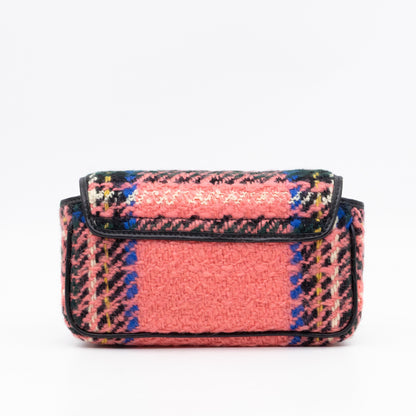 GG Marmont Super Mini Flap Bag Pink Tweed