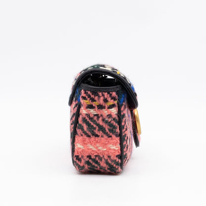 GG Marmont Super Mini Flap Bag Pink Tweed