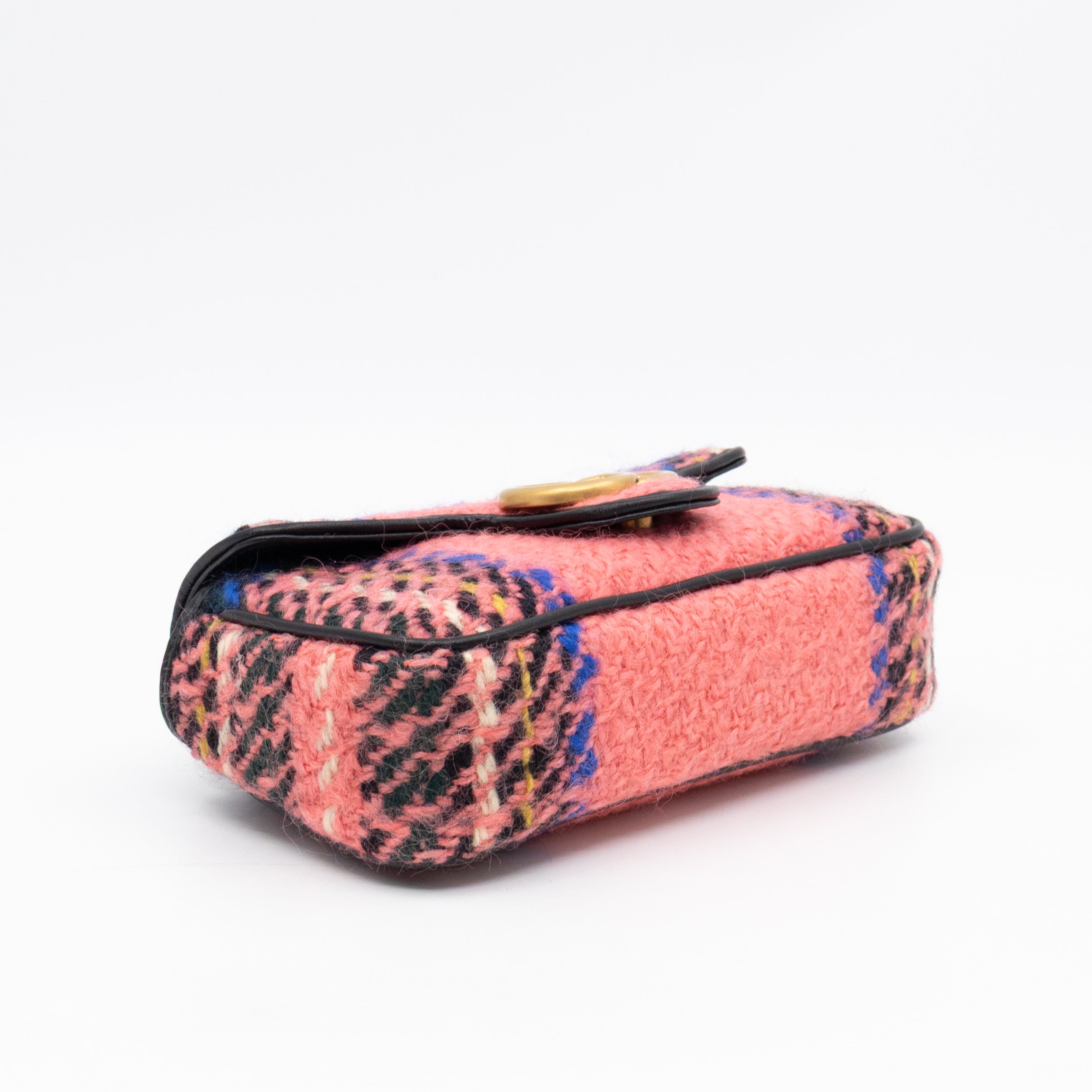 GG Marmont Super Mini Flap Bag Pink Tweed