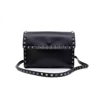 Rockstud Flap Small Crossbody Bag Black Leather