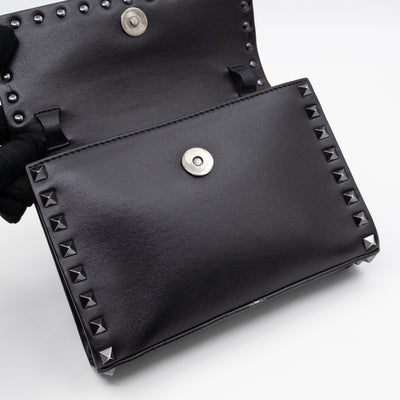 Rockstud Flap Small Crossbody Bag Black Leather