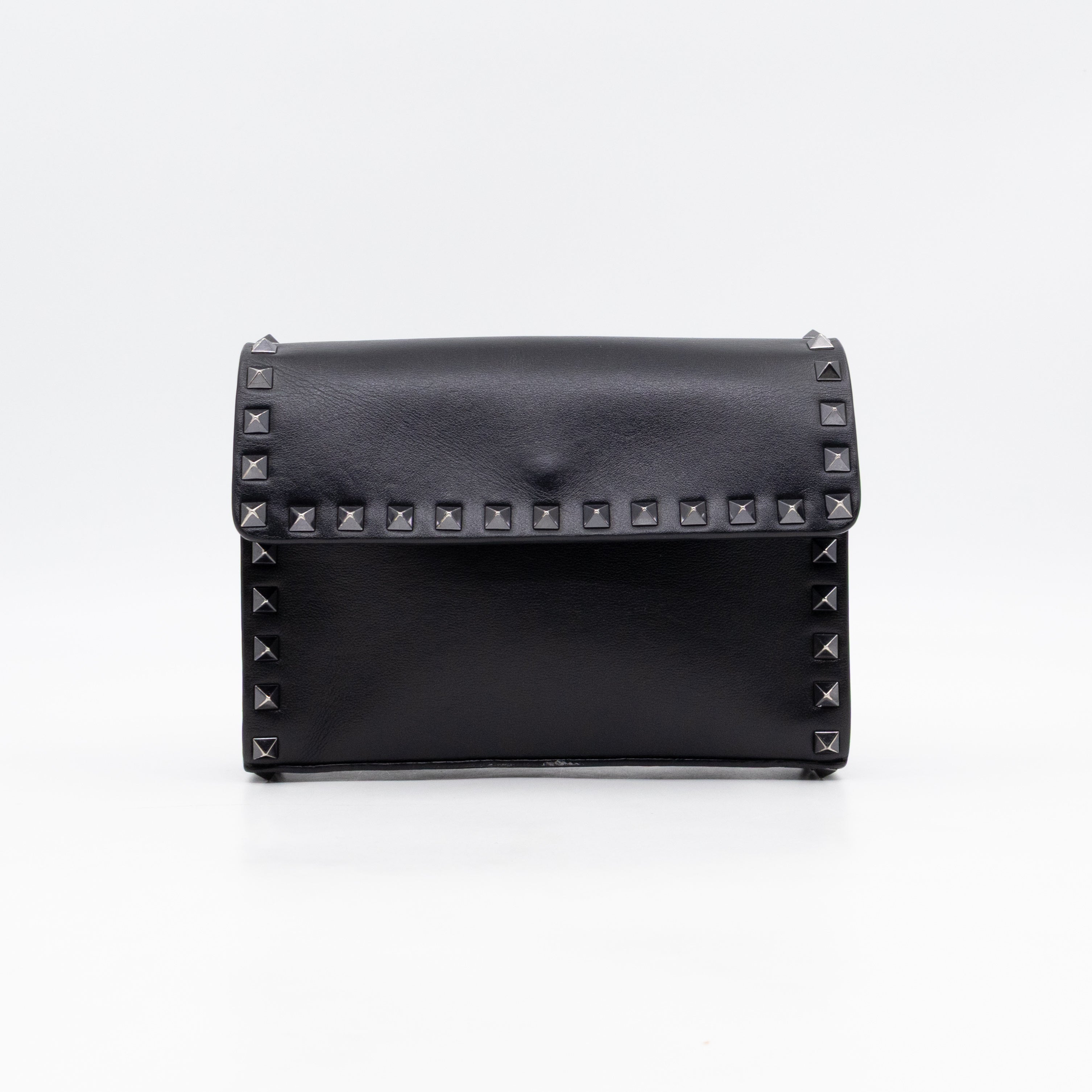 Rockstud Flap Small Crossbody Bag Black Leather