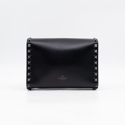 Rockstud Flap Small Crossbody Bag Black Leather