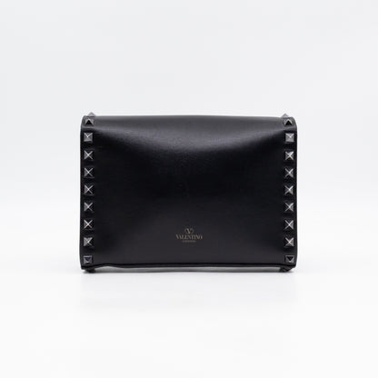 Rockstud Flap Small Crossbody Bag Black Leather