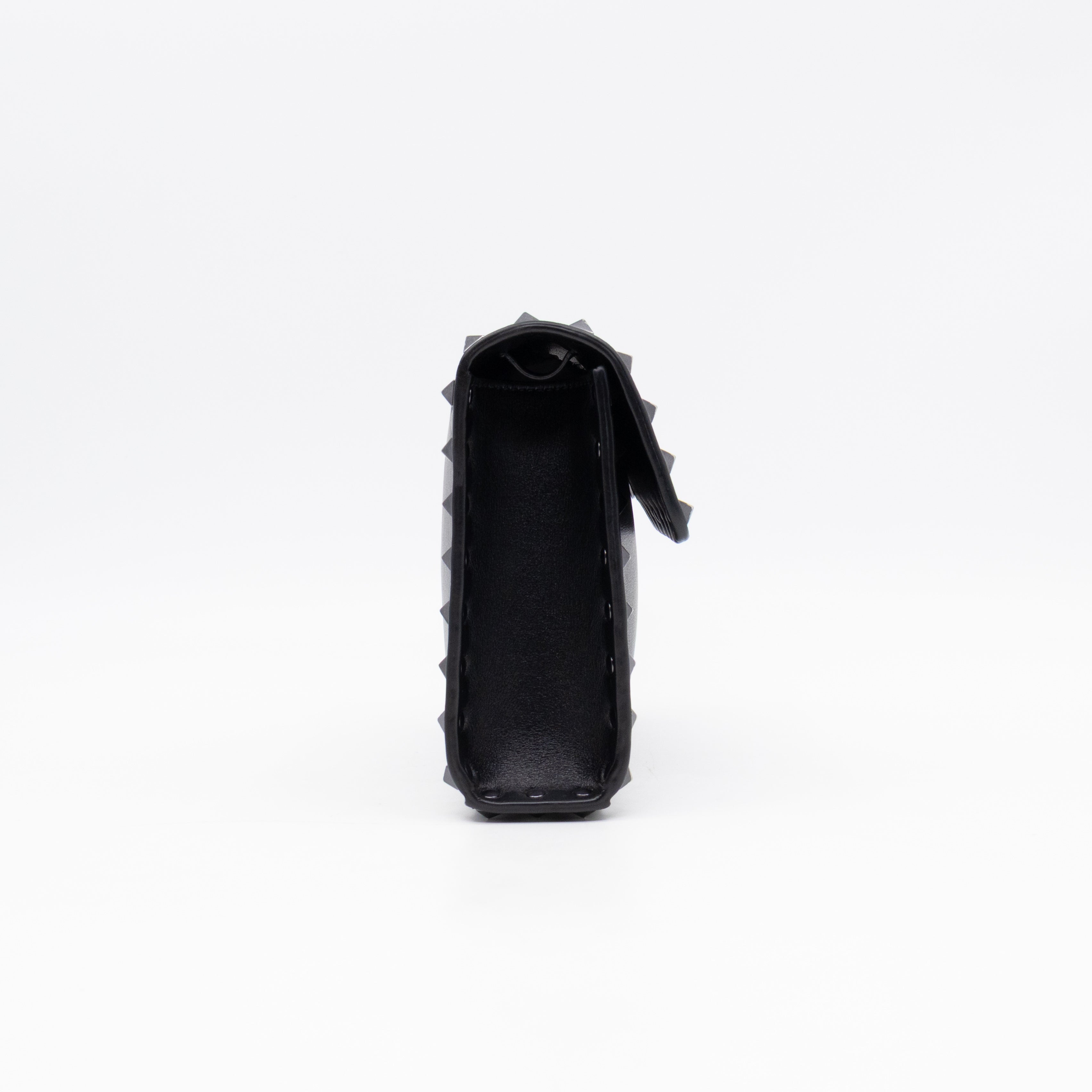Rockstud Flap Small Crossbody Bag Black Leather