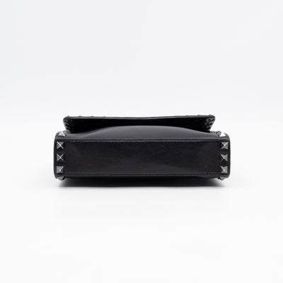 Rockstud Flap Small Crossbody Bag Black Leather