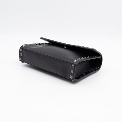 Rockstud Flap Small Crossbody Bag Black Leather