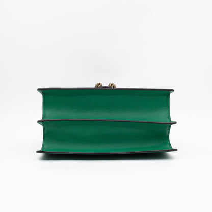 Dionysus Bamboo Top Handle Green Leather