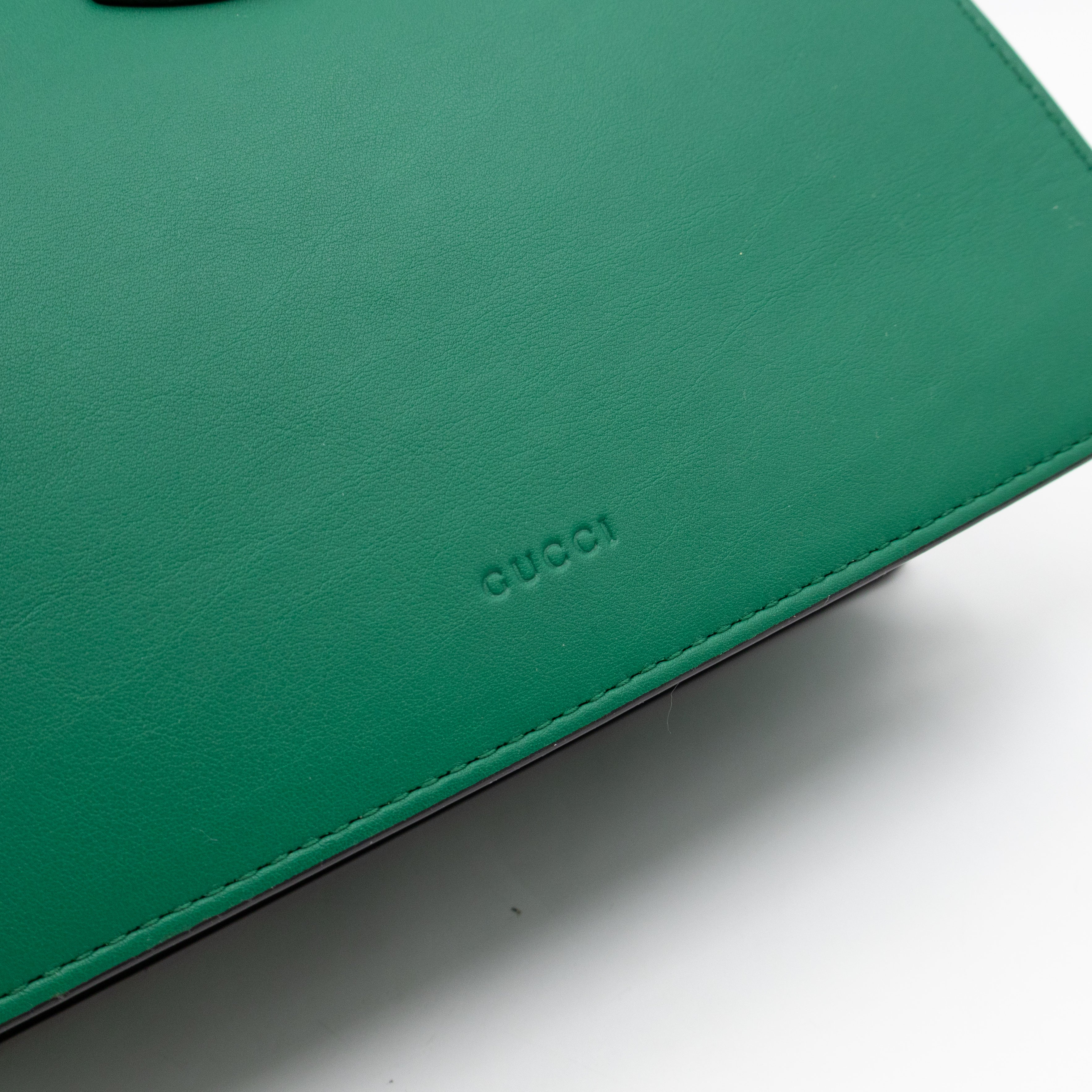 Dionysus Bamboo Top Handle Green Leather