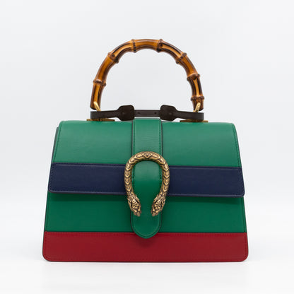 Dionysus Bamboo Top Handle Green Leather