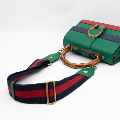 Dionysus Bamboo Top Handle Green Leather