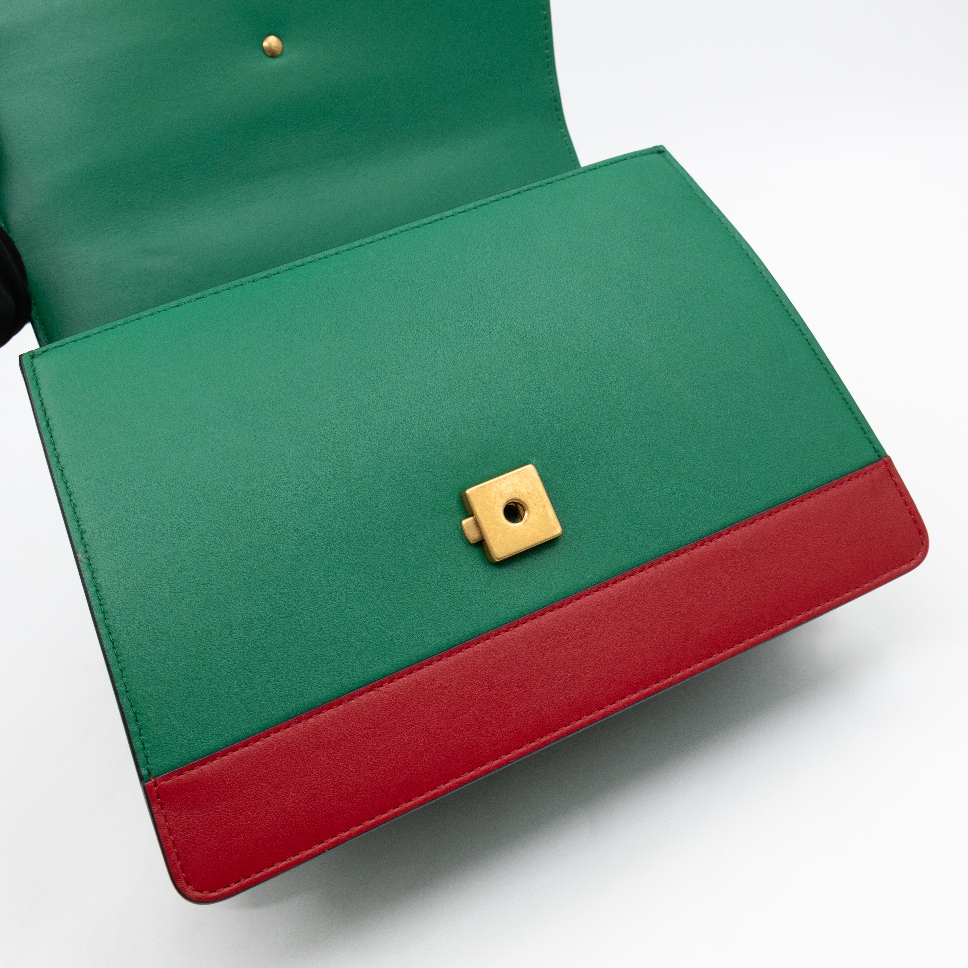 Dionysus Bamboo Top Handle Green Leather