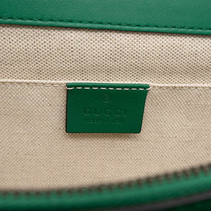 Dionysus Bamboo Top Handle Green Leather