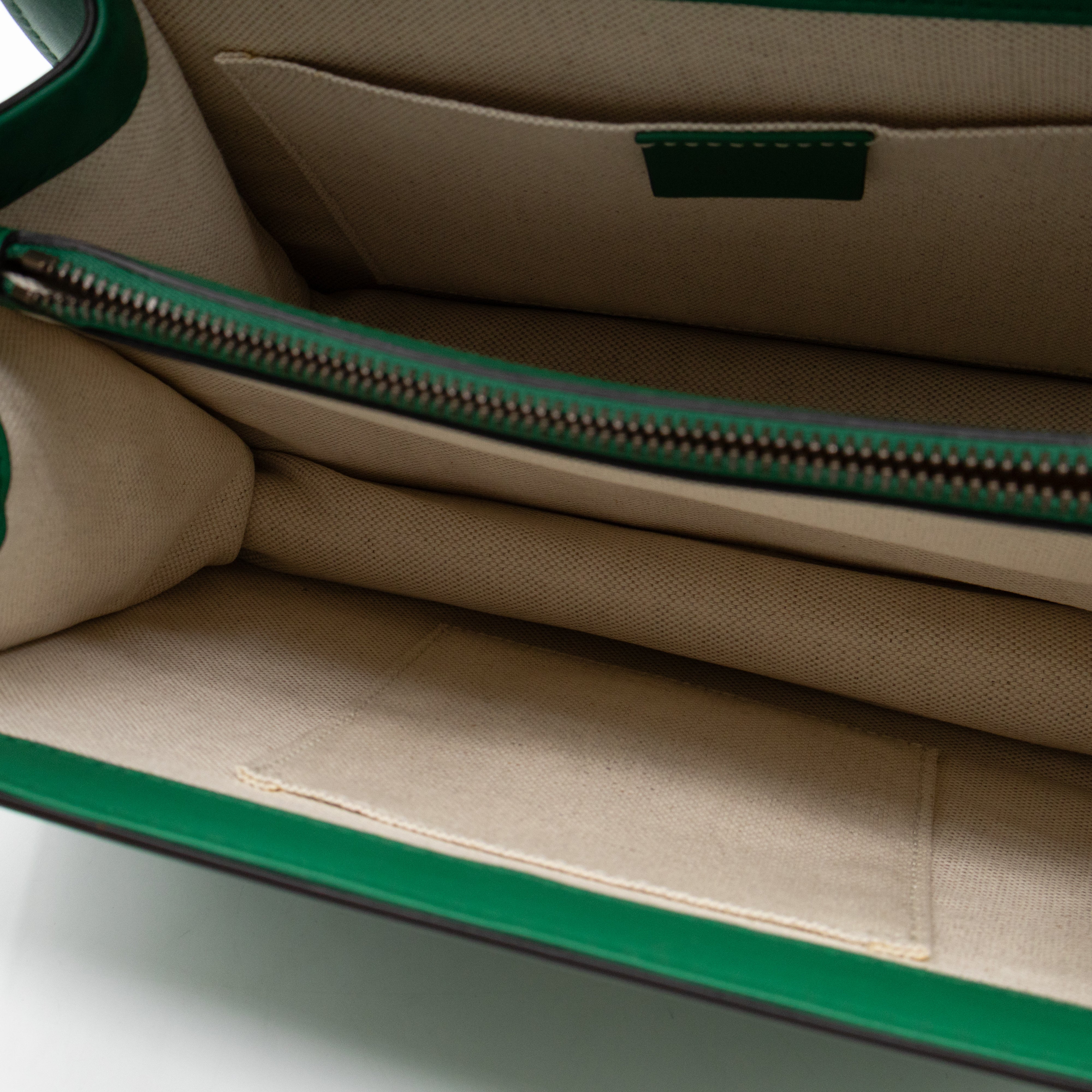 Dionysus Bamboo Top Handle Green Leather