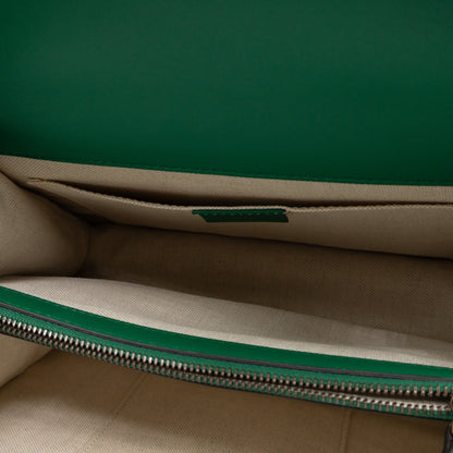 Dionysus Bamboo Top Handle Green Leather