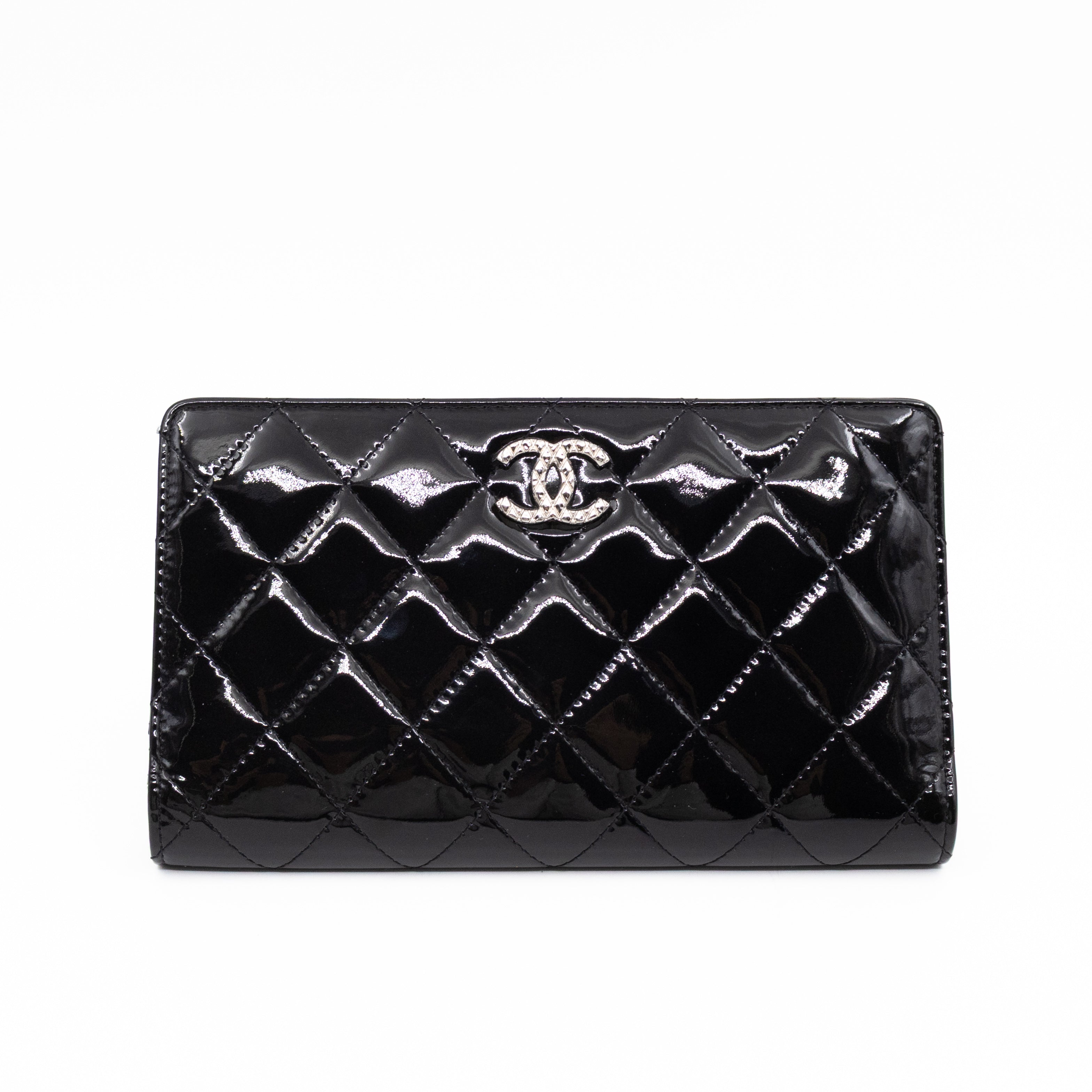 Chanel Brilliant CC Long Wallet Black Patent Leather – Queen