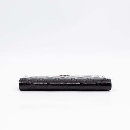 Brilliant CC Long Wallet Black Patent Leather