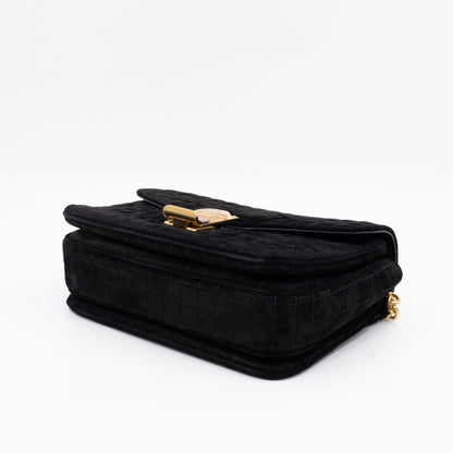 C Bag Medium Black Suede Leather