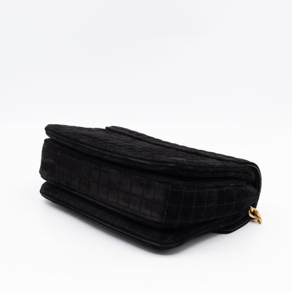 C Bag Medium Black Suede Leather