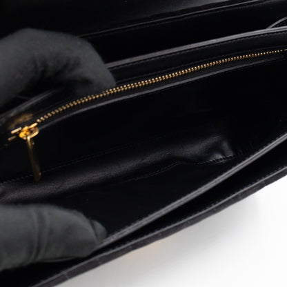 C Bag Medium Black Suede Leather